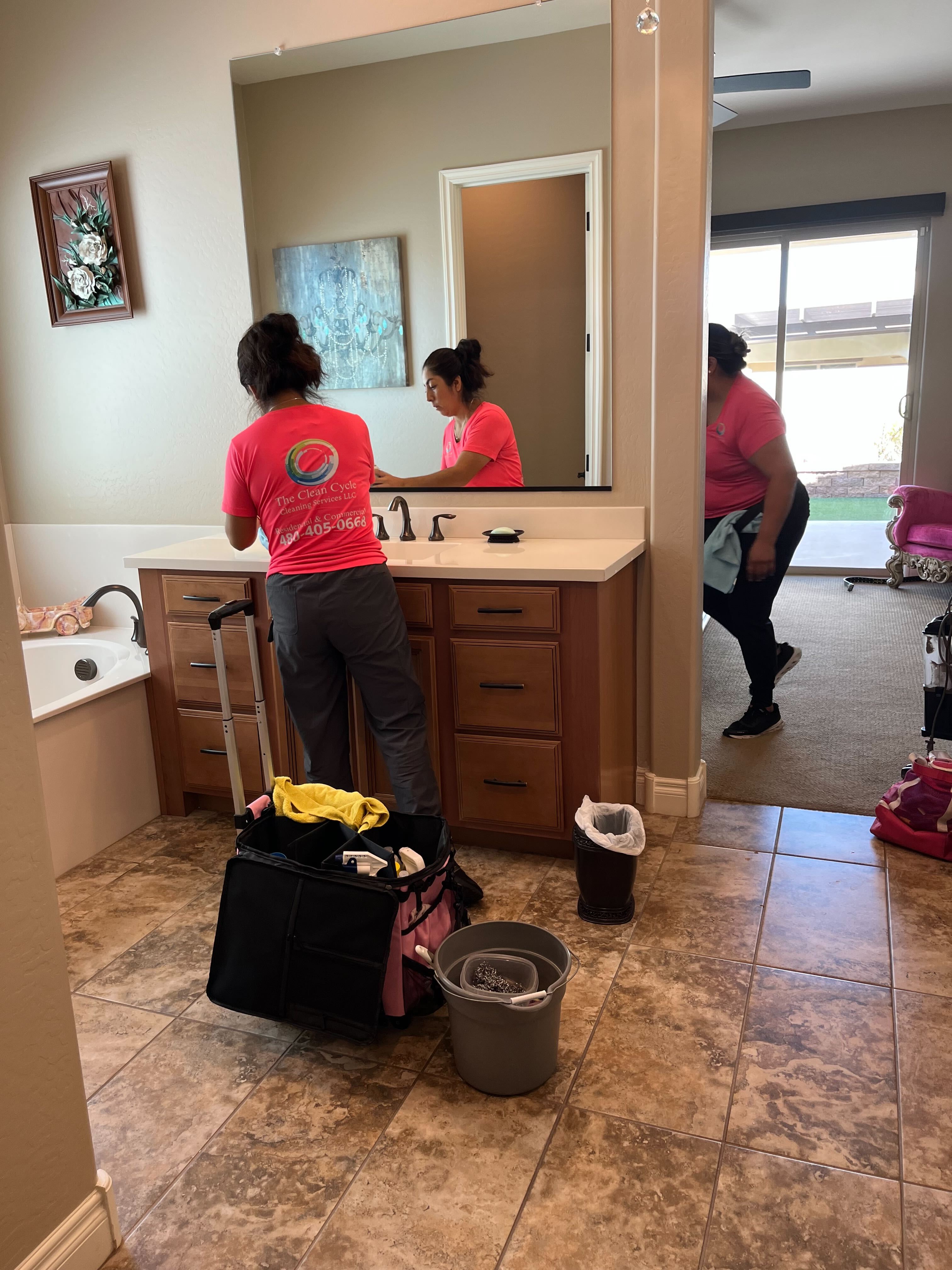 Professional cleaning team member
