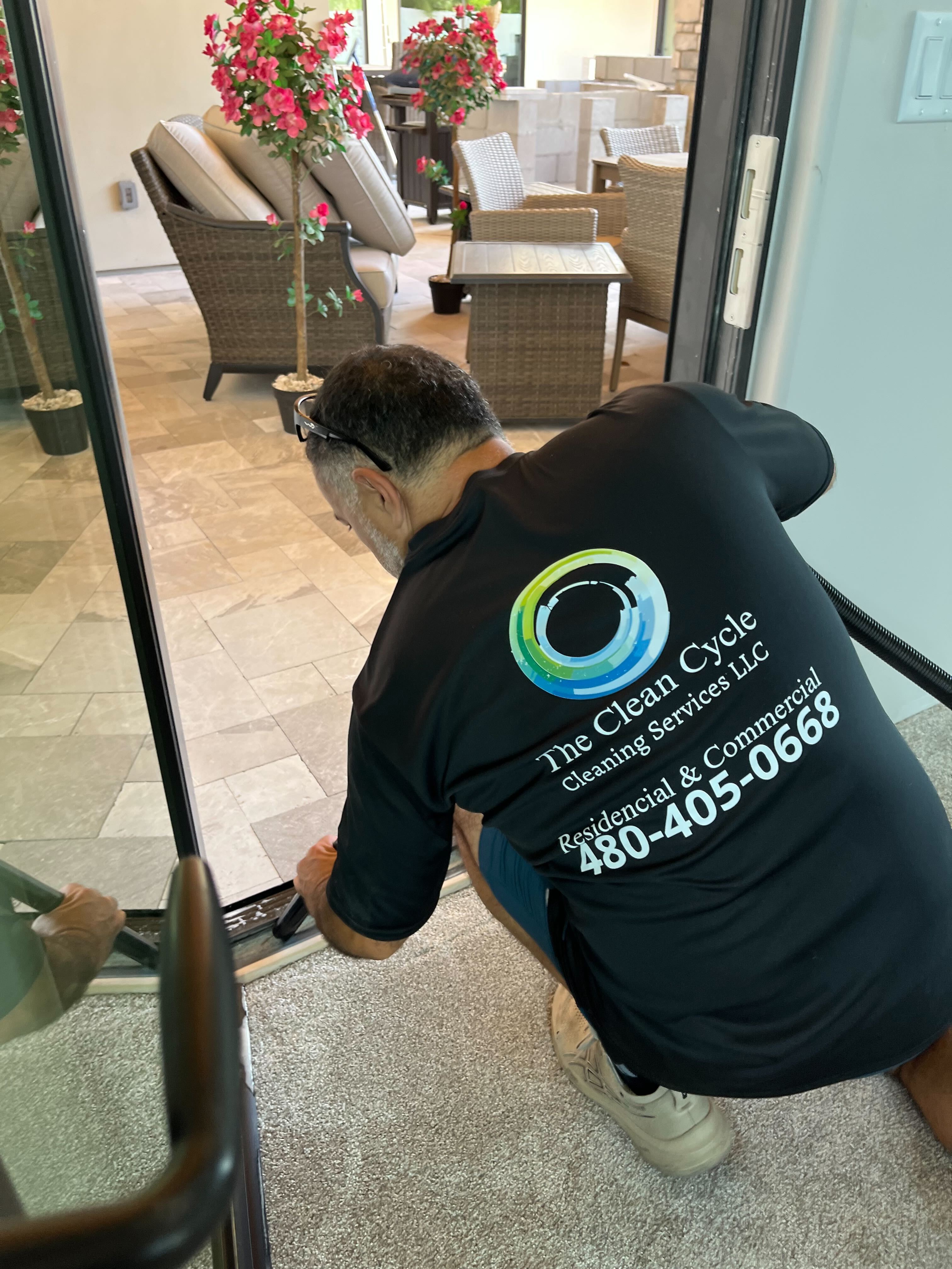 Professional cleaning team member